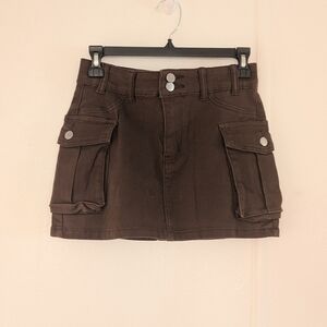 Brown Women's Cargo Skirt